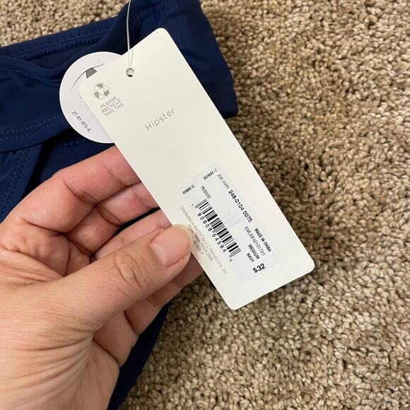 Peyton & Parker Hipster Navy Bikini Bottom Sz M NEW Medium Coverage Coastal Swim - Picture 5 of 6